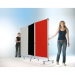 Stecktafel-Set, 3 Tafeln 170x120 cm, 2 Rollstative 